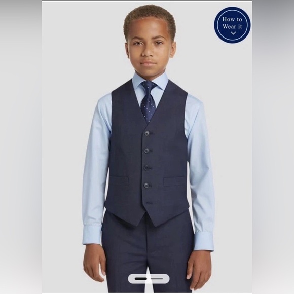 Joseph Abboud Other - Joseph Abboud Boys 14 Blue Suit Set Vest & Dress Pants Formal Outfit